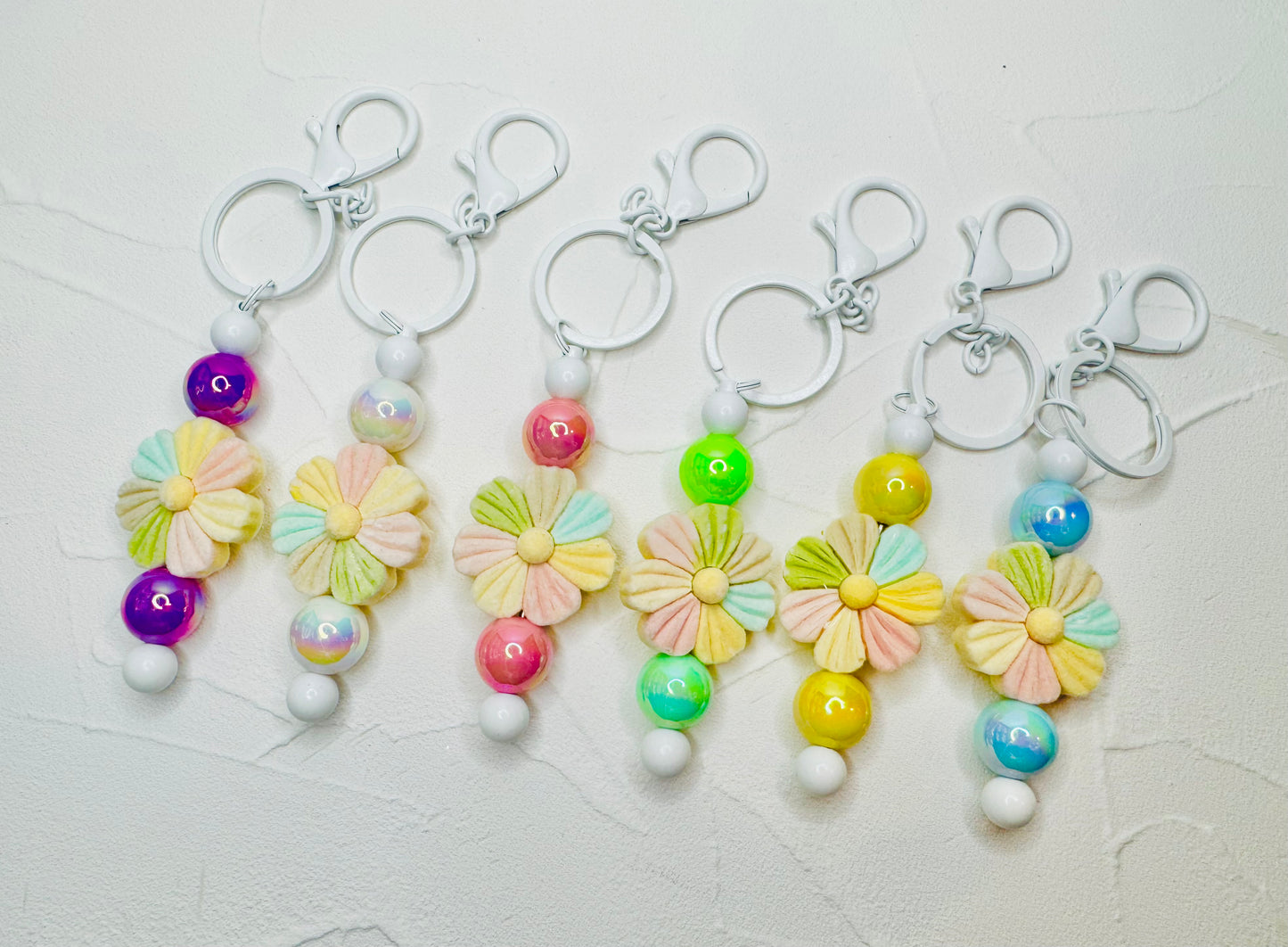 Pastel Flower Keychains
