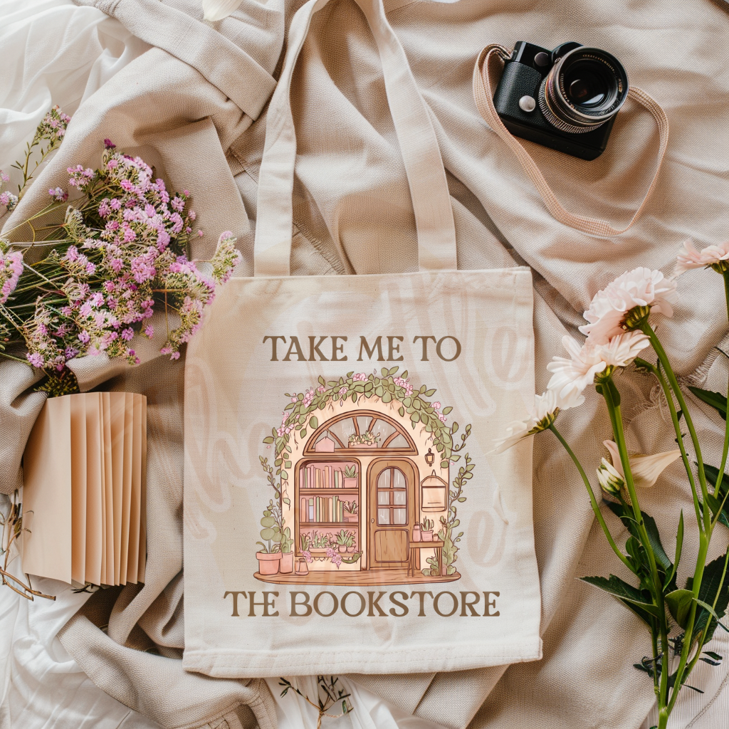 Take Me to the Bookstore Tote Bag