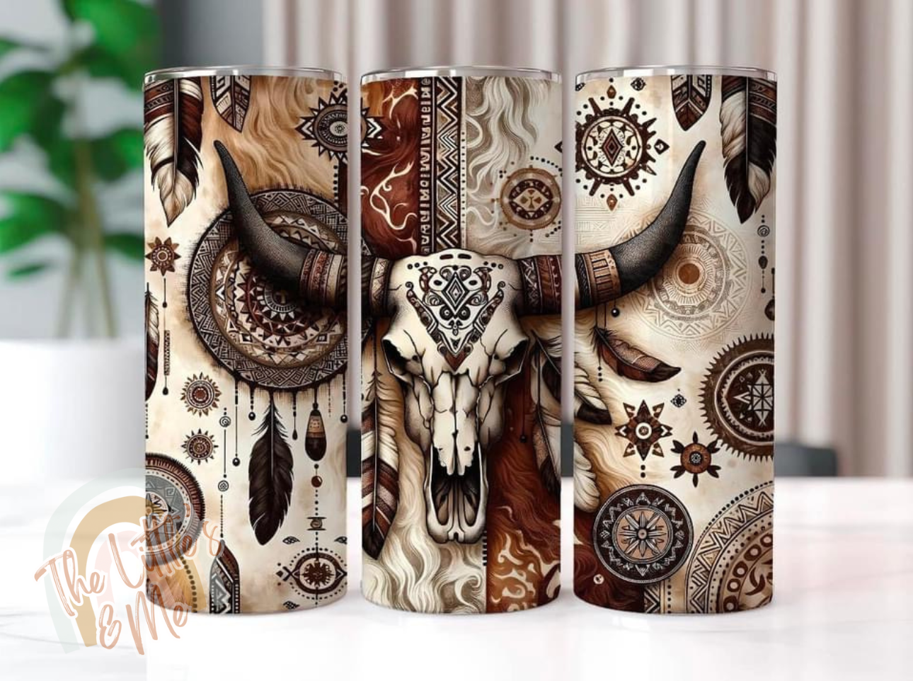 Dreamcatcher Bull Skull Tumbler