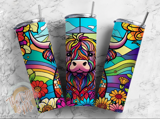 Stain Glass Moo 20oz Tumbler