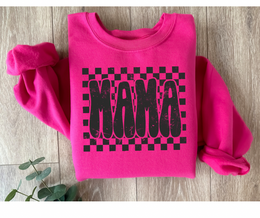 Mama Check Crewneck