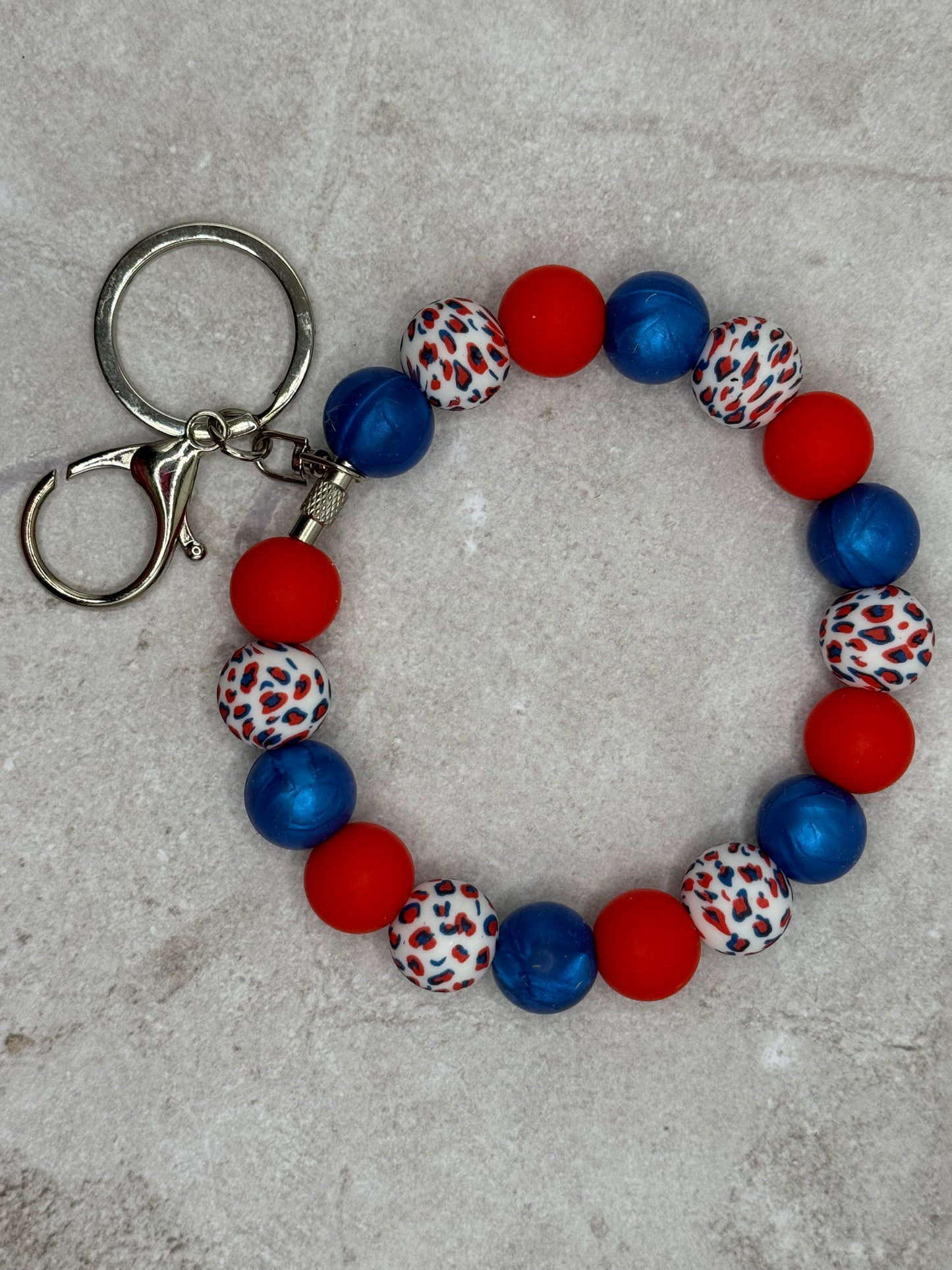 Wired Beaded Wristlet Red/White/Blue