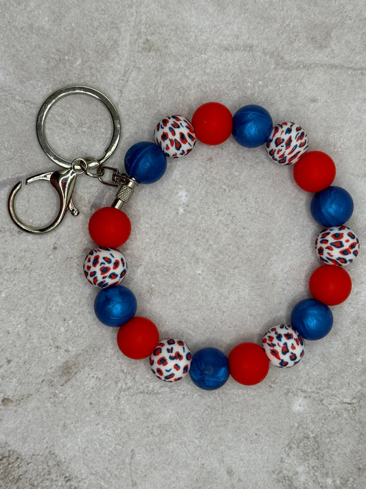 Wired Beaded Wristlet Red/White/Blue