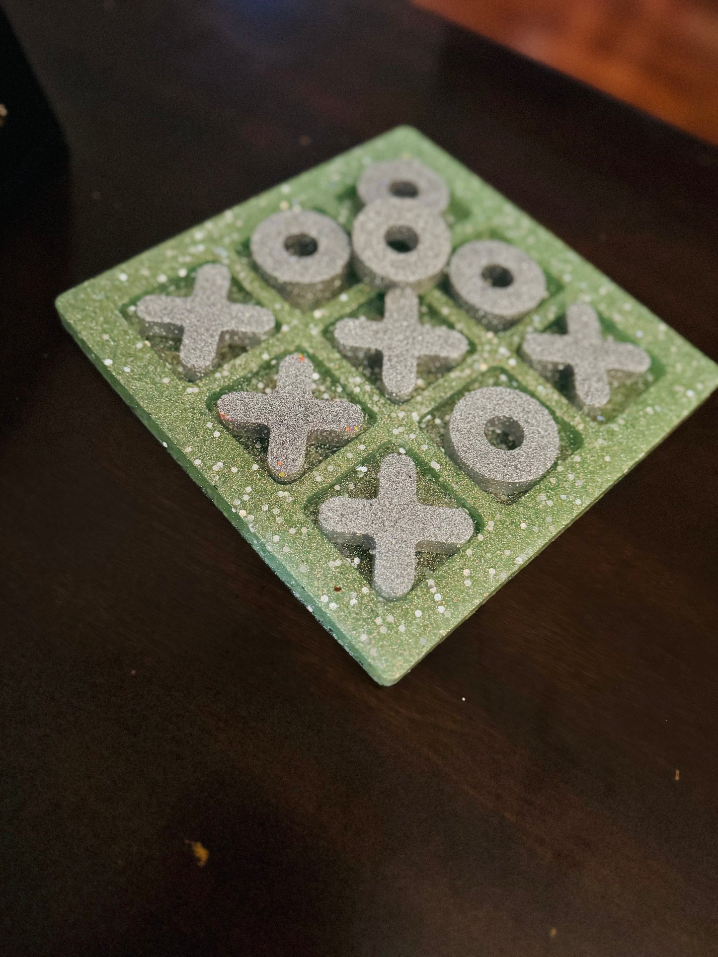 Custom Glitter Tic Tac Toe Board