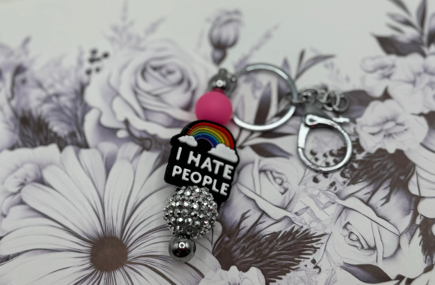 Hate People Keychain