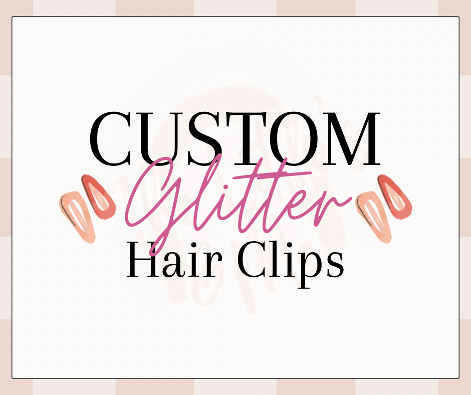 Custom Glitter Hair Clip Set