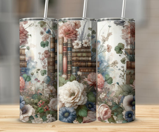 Muted Rose Book Tumbler