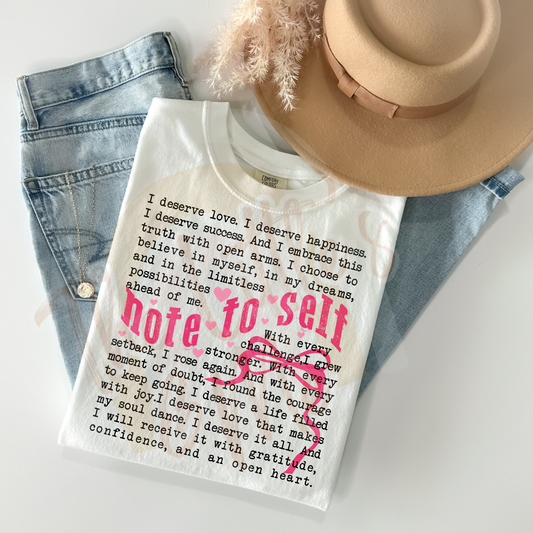Note to Self (pink bow)