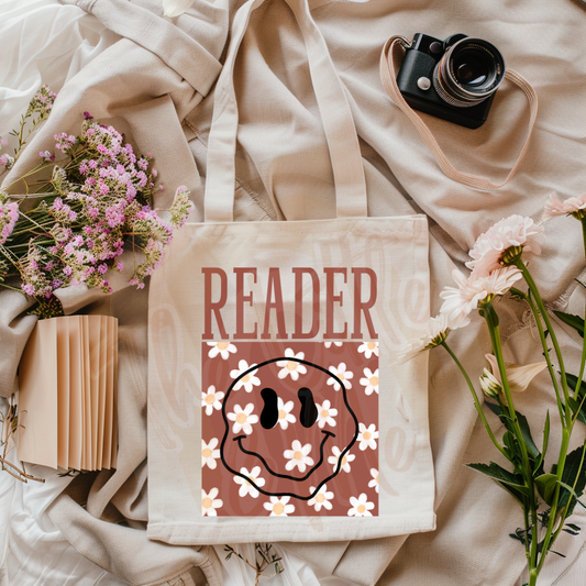 Reader Smiley Tote Bag